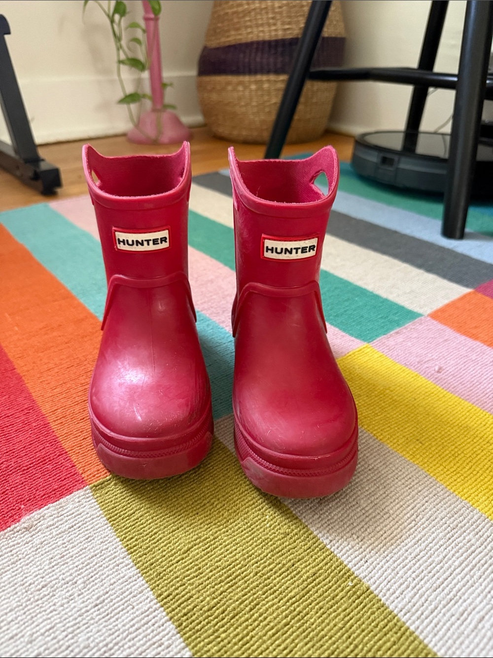 Hunter Kids Bright Red Waterproof Rain Boots